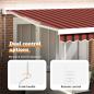 Preview: Ausziehbare Markise Rot und Schwarz 350 x 250 x 165 cm