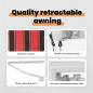 Preview: Ausziehbare Markise Rot und Schwarz 350 x 250 x 165 cm