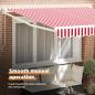 Preview: Ausziehbare Markise Rot und Weiß 350 x 250 cm