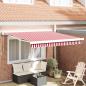 Preview: ARDEBO.de - Automatische einziehbare Markise in Rot und Weiß, 350x250 cm