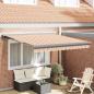 Preview: ARDEBO.de - Automatische einziehbare Markise mit buntem Streifen 350x250 cm