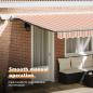 Preview: Manuelle einziehbare Markise mit LED in buntem Streifendesign 450x300 cm