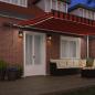 Preview: Manuelle Einziehbare Markise mit LED in Orange und Braun, 500x300 cm