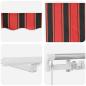 Preview: Manuelle einziehbare Markise mit LED in Orange und Braun, 500x350 cm