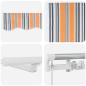 Preview: manuelle einziehbare Markise mit LED, gestreift in mehreren Farben, 600x300 cm