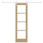 Preview: Schiebetür mit Hardware Set 61x198.5 cm aus massivem Kiefernholz
