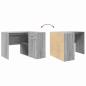 Preview: Eckschreibtisch Grau Sonoma 102x88x75 cm Spanplatte