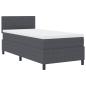 Preview: Boxspringbett mit Matratze & LED Dunkelgrau 80x200 cm Cordstoff