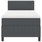 Preview: Boxspringbett mit Matratze & LED Dunkelgrau 80x200 cm Cordstoff