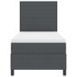Preview: Boxspringbett mit Matratze & LED Dunkelgrau 80x200 cm Cordstoff
