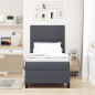 Preview: Boxspringbett mit Matratze & LED Dunkelgrau 80x200 cm Cordstoff