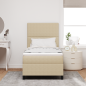 Preview: LED Boxspringbett mit Matratze Hellgrün Grau 100x200 cm Cord
