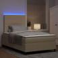 Preview: Boxspringbett mit Matratze und LED Licht Grün Grau Kleines Doppel Cordstoff