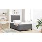 Preview: LED Boxspringbett mit Matratze Hellgrau 120x200 cm Cordstoff
