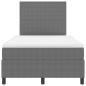 Preview: LED Boxspringbett mit Matratze Hellgrau 120x200 cm Cordstoff