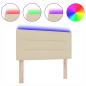 Preview: LED Kopfteil Linien-Design Creme 80 cm Stoff