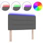 Preview: LED Kopfteil Linien-Design Dunkelgrau 100 cm Stoff