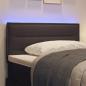 Preview: LED Kopfteil Linien-Design Dunkelbraun 100 cm Stoff