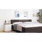 Preview: LED Kopfteil Linien-Design Dunkelbraun 100 cm Stoff