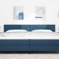 Preview: LED Kopfteil Linien-Design Blau 100 cm Stoff