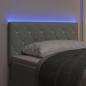 Preview: LED Kopfteil Kristallknopf Gepolstert Hellgrau 80 cm Samt