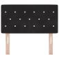 Preview: LED Kopfteil mit Kristallknopf, gepolstert, Schwarz, 80 cm, Velsamt