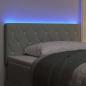 Preview: LED Kopfteil mit Kristallknopf, Geplustert, Hellgrau, 90 cm, Samt