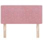 Preview: LED Kopfteil Kristallknopf Gepolstert Pink 90 cm Samt