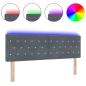 Preview: LED Kopfteil Kristallknopf-Abgesteppt Dunkelgrau 72 cm Samt