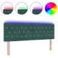 Preview: LED Kopfteil Kristallknopf-Steppung Dunkelgrün 72 cm Samt