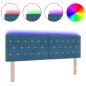 Preview: LED Kopfteil Kristallknopf Gepolstert Dunkelblau 72 cm Samt
