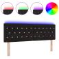 Preview: LED Kopfteil Kristallknopf Gepolstert Schwarz 80 cm Samt