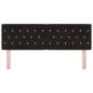 Preview: LED Kopfteil Kristallknopf Gepolstert Schwarz 80 cm Samt