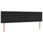 Preview: LED Kopfteil Kristallknopf Gepolstert Schwarz 90 cm Samt