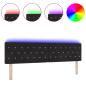 Preview: LED Kopfteil Kristallknopf Gepolstert Schwarz 90 cm Samt