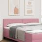 Preview: LED Kopfteil mit Kristallknopf-Bespanntheit Rosa 90 cm Samt