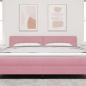Preview: LED Kopfteil mit Kristallknopf-Bespanntheit Rosa 90 cm Samt