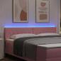 Preview: LED Kopfteil mit Kristallknopf-Bespanntheit Rosa 90 cm Samt