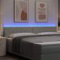 Preview: LED Kopfteil mit LED-Lichtleisten Hellgrau 200 cm Samt
