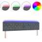 Preview: LED Kopfteil Kristallknopf Geplüschtes Dunkelgrau 100 cm Samt