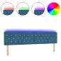 Preview: LED Kopfteil Kristallknopf Gepolstert Dunkelblau 100 cm Samt