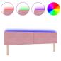 Preview: LED Kopfteil Kristallknopf Gepolstert Rosa 100 cm Samt