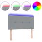 Preview: LED Kopfteil mit Knopfheftung Hellgrau 80 cm Stoff