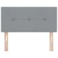 Preview: LED Kopfteil mit Knopfheftung Hellgrau 80 cm Stoff