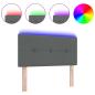 Preview: LED Kopfteil mit Knopfheftung Dunkelgrau 80 cm Stoff