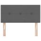 Preview: LED Kopfteil mit Knopfheftung Dunkelgrau 80 cm Stoff