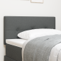 Preview: LED Kopfteil mit Knopfheftung Dunkelgrau 80 cm Stoff