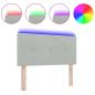 Preview: LED Kopfteil mit Knopfheftung Hellgrau 80 cm Samt