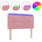 Preview: LED Kopfteil mit Knopfheftung Rosa 80 cm Samt