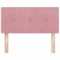 Preview: LED Kopfteil mit Knopfheftung Rosa 80 cm Samt